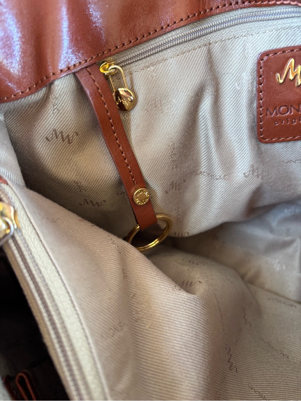Monsac VTG Italian leather Chestnut Tote bag - Picture 6 of 9